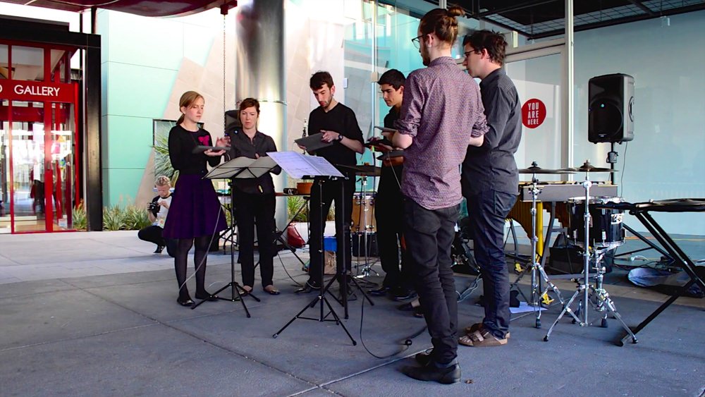 Ensemble Metatone performing on iPads as a septet.